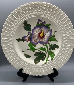 ROYAL CAULDON FLOWER SERIES 2484 Embossed Beaded Rim 9 7/8" Luncheon Plate - Picture 1 of 8