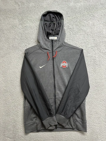 Nike Ohio State Buckeyes Full Zip Hyperspeed Travel Hoodie Men's L Gray Cover