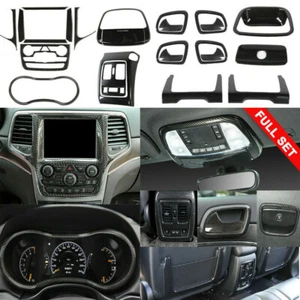 Interior Accessories Decor Cover Trim Kit For Jeep Grand Cherokee 14-20 Carbon - Picture 1 of 12