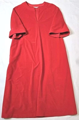 70-е винтажное красное бархатное модное платье XL «Ярмарка тщеславия» гостиная пальто с карманами  - Изображение 1 из 4