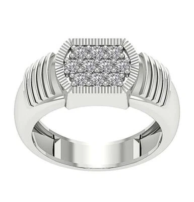 14K Solid Gold Men's Wedding Ring Natural Round Diamond SI1 G 0.65 Ct 10.65 MM - Image 1 of 4