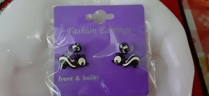 Fashion earrings Front and Back Style/ Skunks - Picture 1 of 6