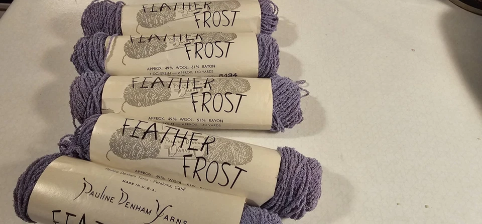 Vintage Pauline Denham Yarns Feather Frost 51.7% Wool and 48.3 % rayon NEW - Image 1 of 3
