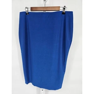 Chaus New York Womens Sz L Midi Length Pencil Skirt Bright Blue - Picture 1 of 4