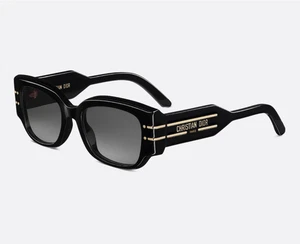 New Auth Christian Dior DiorSignature S13I Black Rectangular Sunglasses - Picture 1 of 1