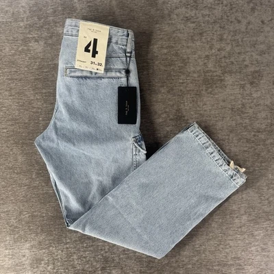 Calça jeans Rag & Bone Fit 4 cargo azul clarabóia masculina tamanho 31x32 autêntica rígida $328 - Imagem 1 de 4