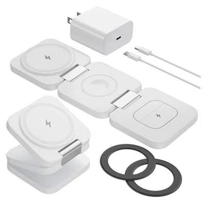 Foldable 3 in 1 Wireless Charging Station for Samsung,  X55 Ultra White - Image 1 of 4