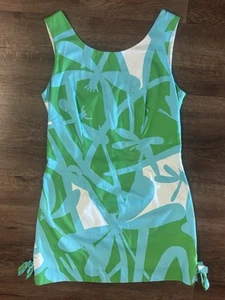 LILLY PULITZER Delia Etuikleid Minikleid blau grün Libelle Hot Pink Reißverschluss Gr. 4 - Bild 1 von 6