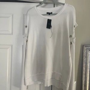 Joes Jeans Colección Suéter Blanco Sudadera Top Mangas Ojales S Nuevo con Etiquetas $98 - Imagen 1 de 9