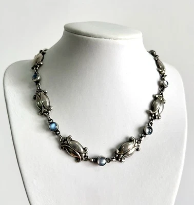 Collar Piedra Lunar Georg Jensen Nº15 Plata 925S Dinamarca Art Nouveau  Foto 1 de 4