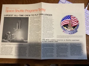 SPACE SHUTTLE PROGRAMS TODAY MISSION STS-41-G EPHEMERA WITH CREW DESIGN STICKER - Picture 1 of 2