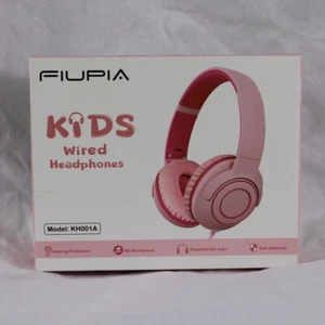 Girls Wired Headphones with Microphone Open Box Pink FIUPIA - Picture 1 of 4