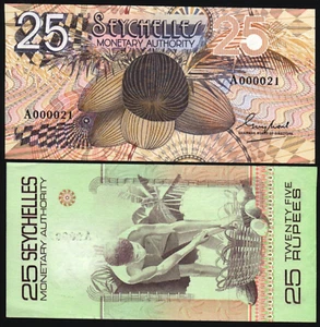 Seychelles Islands 25 RUPEES P-24 1979 Low 0000xx # UNC World Currency Rare NOTE - Picture 1 of 3