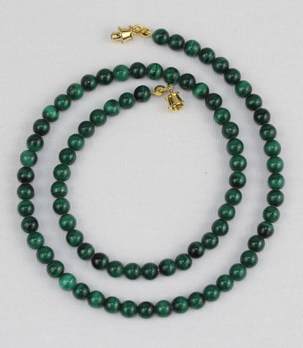 Perlina Ovale 13x18mm 18 Pollici Fatta A Mano Vintage Collana In Perle Di Malachite Naturale Verde, Pietra Ovale 13x18 Mm, Lunghezza 18 Pollici, Senza - Foto 6