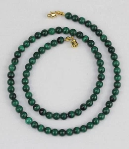 5mm Malachite Necklace Green necklace 5mm Round Beads Malakite VARIOUS LENGTHS - Picture 1 of 4