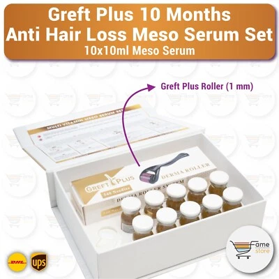 Greft Plus Juego de Suero de Mesoterapia Anti-Pérdida de Cabello, Después del Trasplante Capilar (10x10ml) Foto 1 de 3