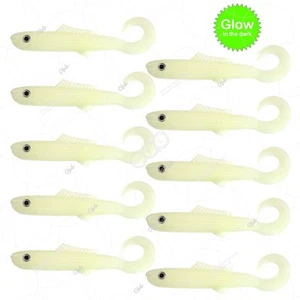 10pcs 4" Blam Swimbaits Squid tail wham minnow Fishing Soft Lure Glow blams - Picture 1 of 7