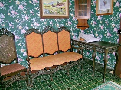 美丽的黑色橡木巴洛克风格 5 件套门厅套装非常装饰家具 — 第 1/4 张图片