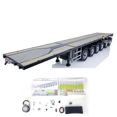 Fury Bear DIY 6 Axles Flat Trailer for Tamiya 1/14 Scale RC Tractor Truck Servo - Image 1 of 4