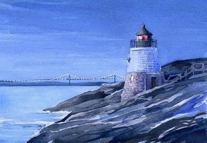 Tarjetas de notas de Castle Hill Lighthouse Newport Rhode Island Narragansett Bay - Imagen 1 de 2
