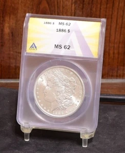 1886 Morgan Dollar - ANACS MS62 (#57104-L) - Picture 1 of 12