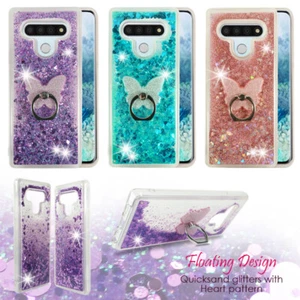 For LG K51 / Reflect Liquid Glitter Bling Clear Protective Case Cover Ring Stand - Picture 1 of 38