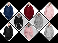 Hoodie Blanket Oversized Ultra Plush Sherpa Giant Hooded Sweatshirt with Pockets