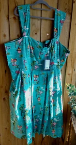 BNWT 28 30 COLLECTIF JILL MOTEL SWING DRESS CURVE PLUS RETRO 50S ROCKABILLY - Picture 1 of 5