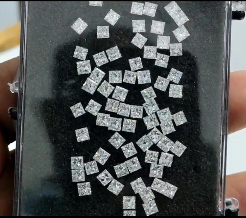 Loose CVD Lab-Grown Diamond 1.50 to 5.0 MM Princess F Color IF Clarity Certified - Image 1 of 1