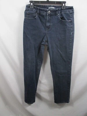 Pantalones de mezclilla Bandolino Blu para mujer 12 azules pierna recta lavado oscuro cremallera algodón Foto 1 de 4