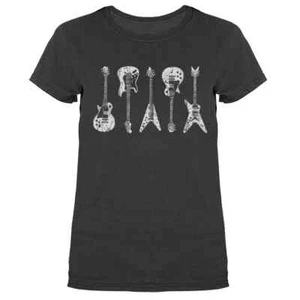 Gitarre Musik Band Instrument Damen T-Shirt - Bild 1 von 19