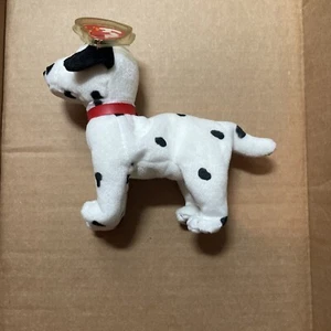TY Beanie Baby - DIZZY der Dalmatiner (schwarze Punkte, schwarze Ohren roter Kragen) neu mit Etikett - Bild 1 von 1