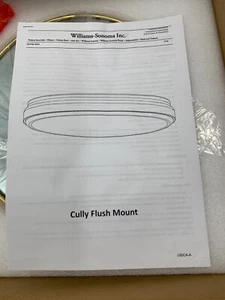 Pottery Barn Rejuvenation Cully 12 Inch Flush Mount w/ Shade Aged Brass #1403 - Picture 1 of 7