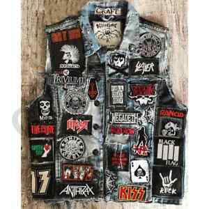 27/50/100 Pcs Random Rock Band Patches Music Punk Heavy Metal Jacket Vest Badges