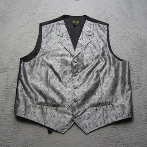 Scully Vest Mens 2XL Gray Paisley Brocade Western Formal Dress Vintage Style - Picture 1 of 10