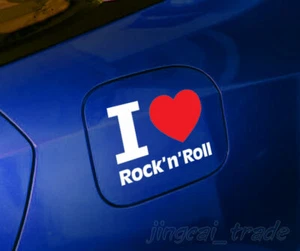 I Love Rock 'n' Roll Logo Car Auto SUV Truck Body Fuel Tank Sticker Decal White - Bild 1 von 8