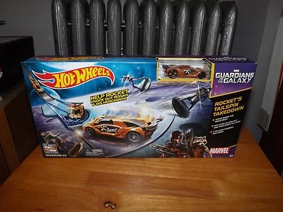 HOT WHEELS, GUARDIANS OF THE GALAXY, ROCKET'S TAILSPIN TAKEDOWN W/CAR, NIB, 2014 - Image 1 of 4