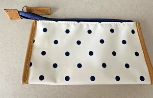 ESTEE LAUDER Borsa per trucco cosmetico in vinile con cerniera - a pois blu navy beige - Foto 1 di 5