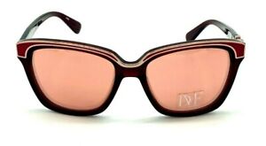 Diane von Furstenberg Ladies Designer Red & Gold / Red Tinted Sunglasses