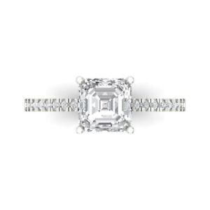 1.66ct Asscher Wedding  Promise Bridal Ring 14k White gold simulated diamond