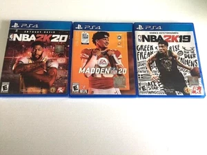PS4 SPORTS BUNDLE 3 PACK LOT NBA 2K (20) (19), MADDEN (20)! EXCELLENT CONDITION - Picture 1 of 1