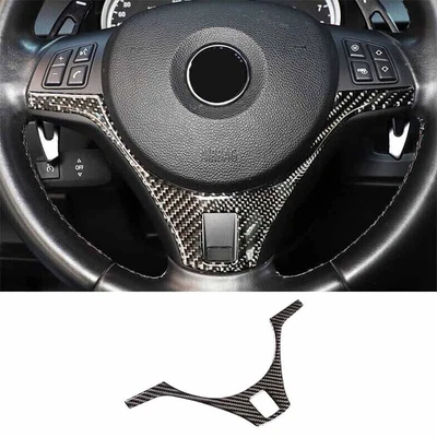 Cubierta moldura panel de hoja del volante 2008-2013 fibra de carbono real para BMW M3 E90 Foto 1 de 4