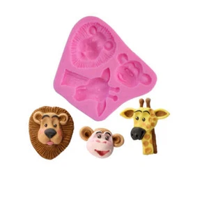 Lion Giraffe Monkey Zoo Animal Safari Silicone Mold - Picture 1 of 1