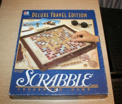 SCRABBLE Deluxe Travel Road Trip Edition Crossword Game Vintage 1990 COMPLETE  - Image 1 of 4