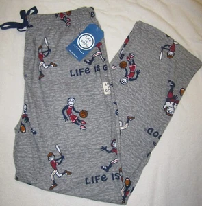 LIFE IS GOOD NWT Sports Ball Flannel Pajama Bottoms Lounge Pants Mens Sz Large - Picture 1 of 4
