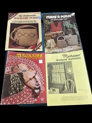 Lot of 4 Vintage Macrame Pattern  Booklets - Image 1 of 4