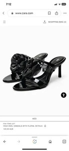 ZARA HIGH-HEEL SANDALS WITH FLORAL DETAILS . Current Season Brand New Sz 38 - Picture 1 of 6