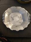 Vintage Ever-last Etched Aluminum Hand Forged Metal Ruffled Candy Dish leaves