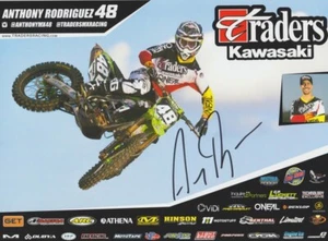 2016 Anthony Rodriguez signierte Händler Kawasaki Supercross Motocross Heldenkarte - Bild 1 von 1