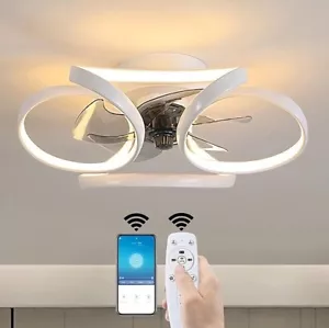 Ceiling Fan Light 3 speed 3 Colors Dimmable Chandelier Lamp 5 Leaf Blade Indoor - Picture 1 of 15